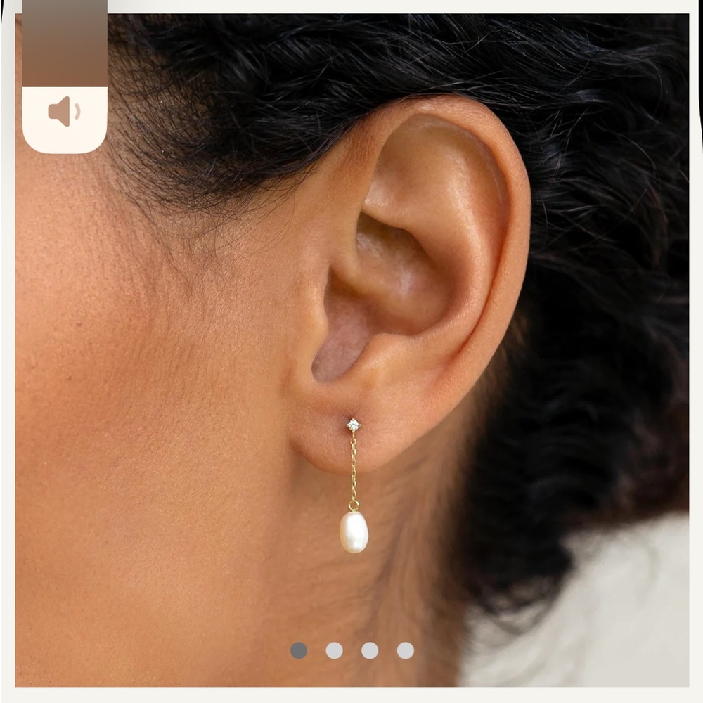 Linjer | 14K Gold Valeria Pearl Drop Earrings